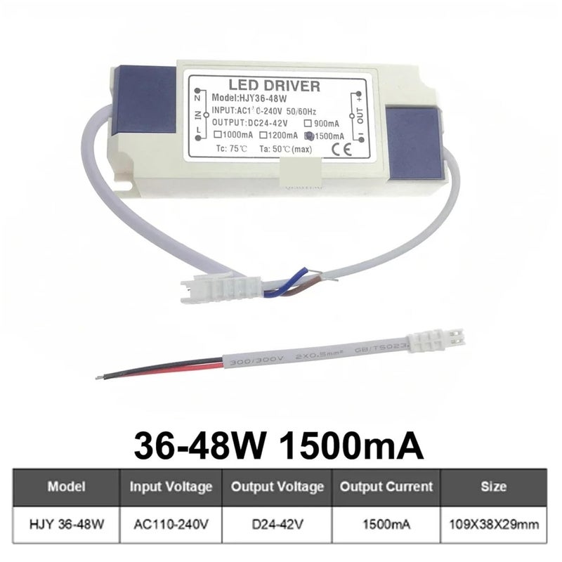 LED Driver 36W 45W 48W DC24 42V 1500mA Flicker Free Power Supply External Lighting Transformer X1PCS - Image 3