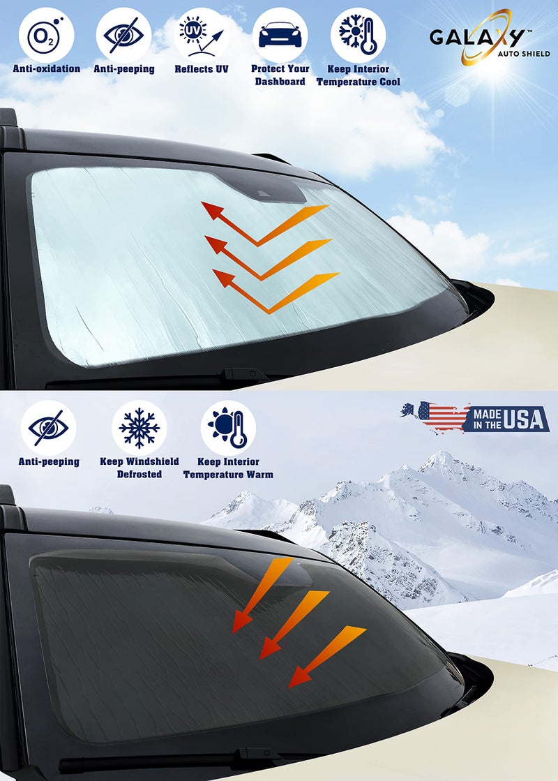 Galaxy Auto Shield Custom Fit Reflective Windshield Sun Shade for 2014 2015 2016 2017 2018 2019 2020 2021 2022 2023 2024 2025 Dodge Durango SUV, Insulated Privacy Accessories Blockout UV Reflector Protection - Image 5