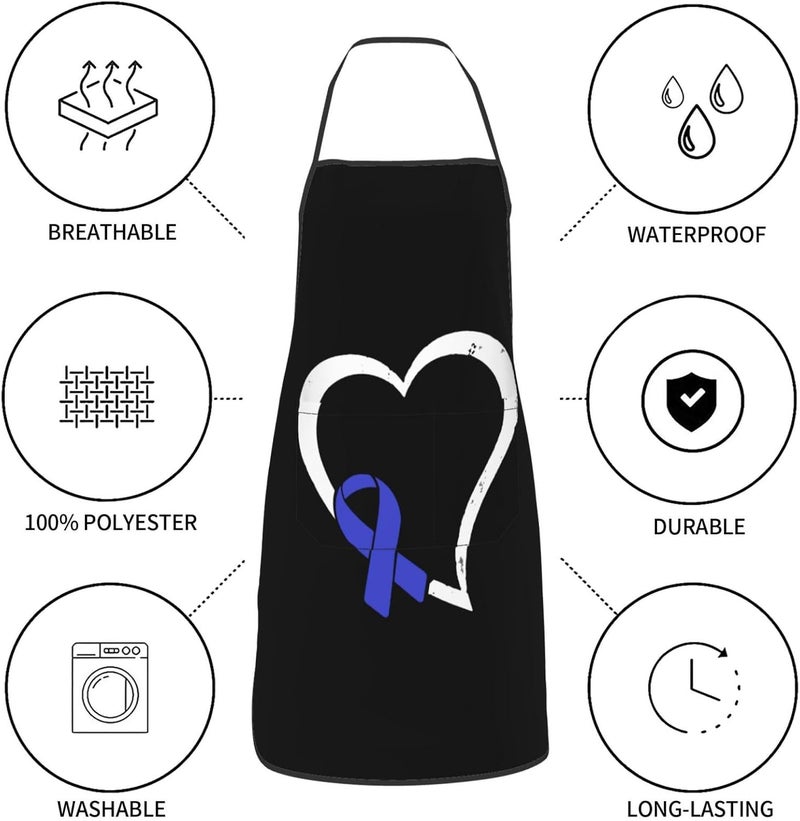 Heart Colon Cancer Awareness Fashionable Aprons Upgrade Your Cooking Experience - Image 4
