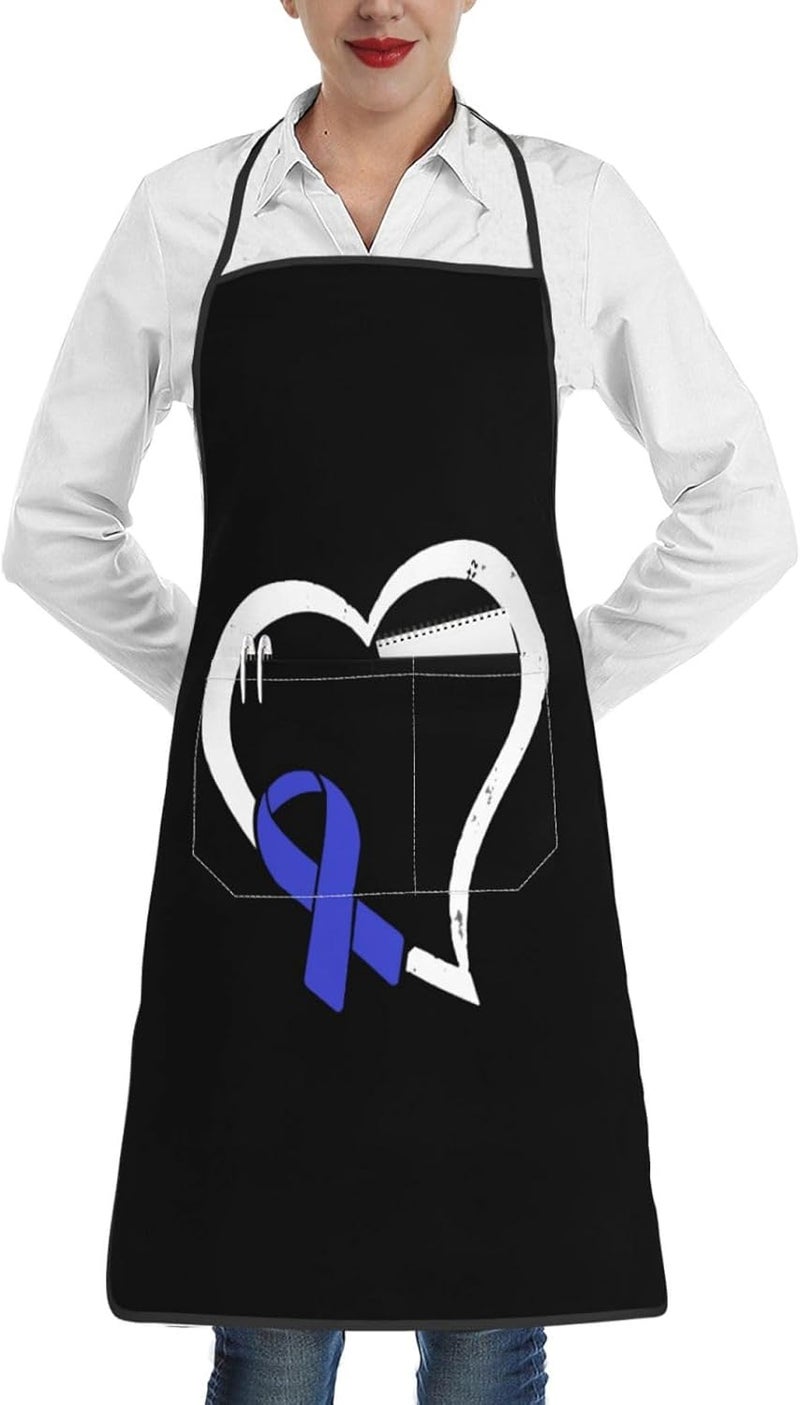 Heart Colon Cancer Awareness Fashionable Aprons Upgrade Your Cooking Experience - Image 1