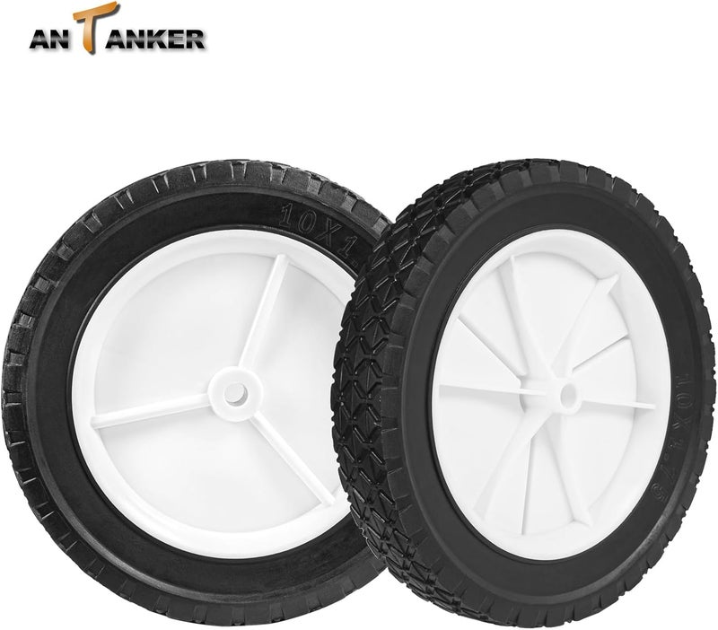 Antanker 10 Inch Lawn Mower Wheel Replaces for Oregon 72-110 Hand Trucks Utility Carts 10" x1.75" Wheel, 2Pcs - Image 2