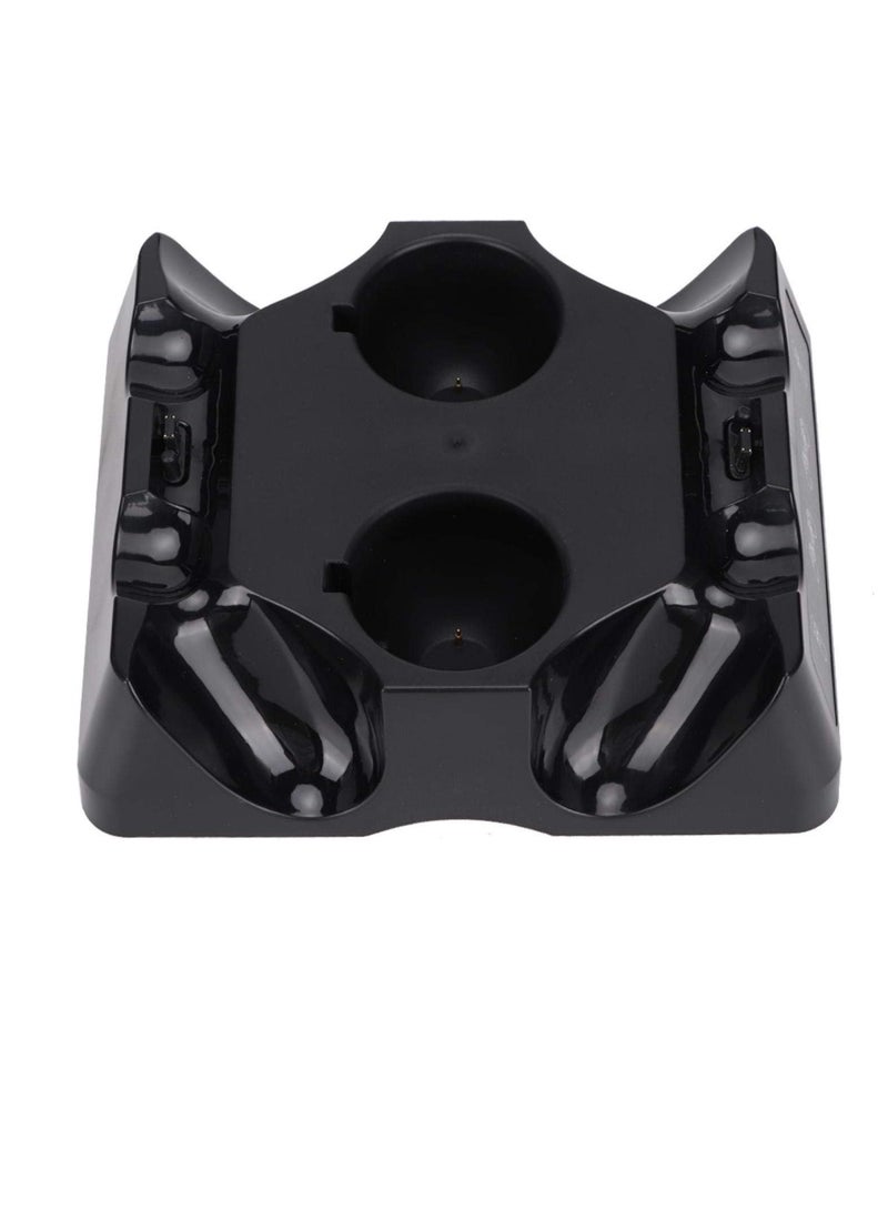 PS4 Controller Charging Station, PS4 Move Controller Charging Station with LED Display and 3 Front USB Ports, 4-in-1 Controller Charging Station for PS4/Pro/PS4 Slim/VR Move Motion Controllers