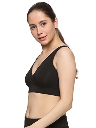 Circus &Circus Women's Maternity Bra | Feeding Bra | Nursing Bra | Non Padded Bra | Puresoft Beechwood Tencel Micromodal | Onyx, XL, Black - Image 3