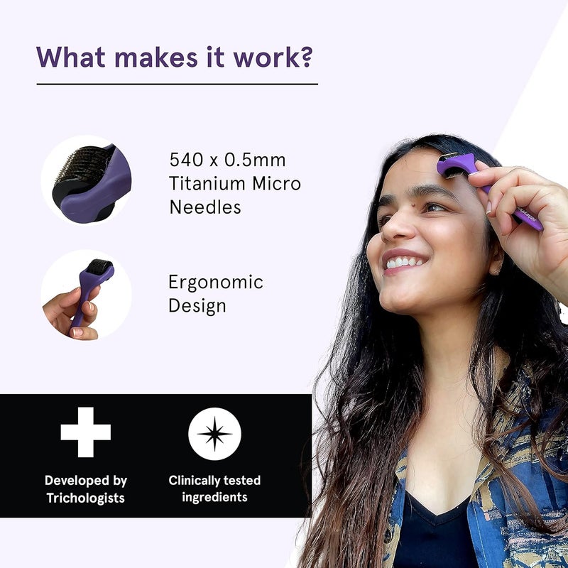 Bodywise Advance Derma Roller for Women  540 Micro 05mm Titanium Alloy Needles  Faster Absorption of Oils  Serums  Reduces Hair Fall  Stimulates Hair Follicles  Safe Easy  Effective To Use - Image 3