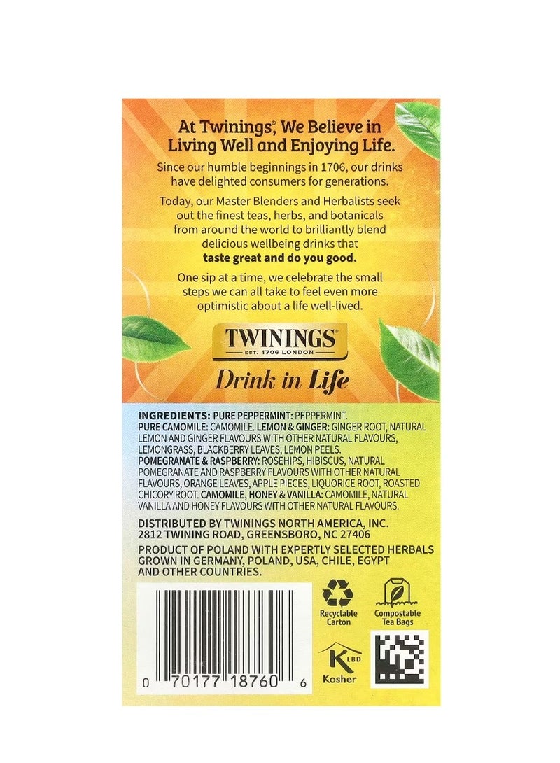 تويننجز مجموعة متنوعة من شاي الأعشاب خالية من الكافيين، 20 كيس شاي 1.21 أونصة (34 جم) - Image 2