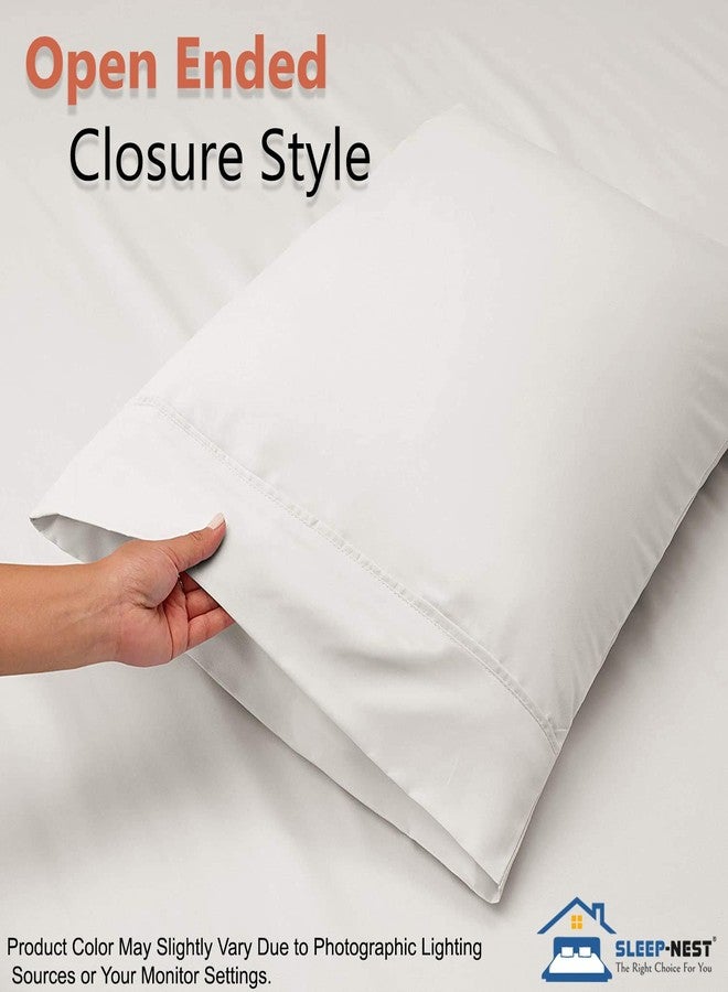 SLEEP-NEST SLEEPNEST 600 Thread Count King Pillowcase Set Long Staple 100% Pure Cotton Pillow Cases 20×36 inches | for Quality Sleep Soft & Smooth Set of 2 King Pillow Cover | 4 Inch Z Hem, Pure White - Image 3