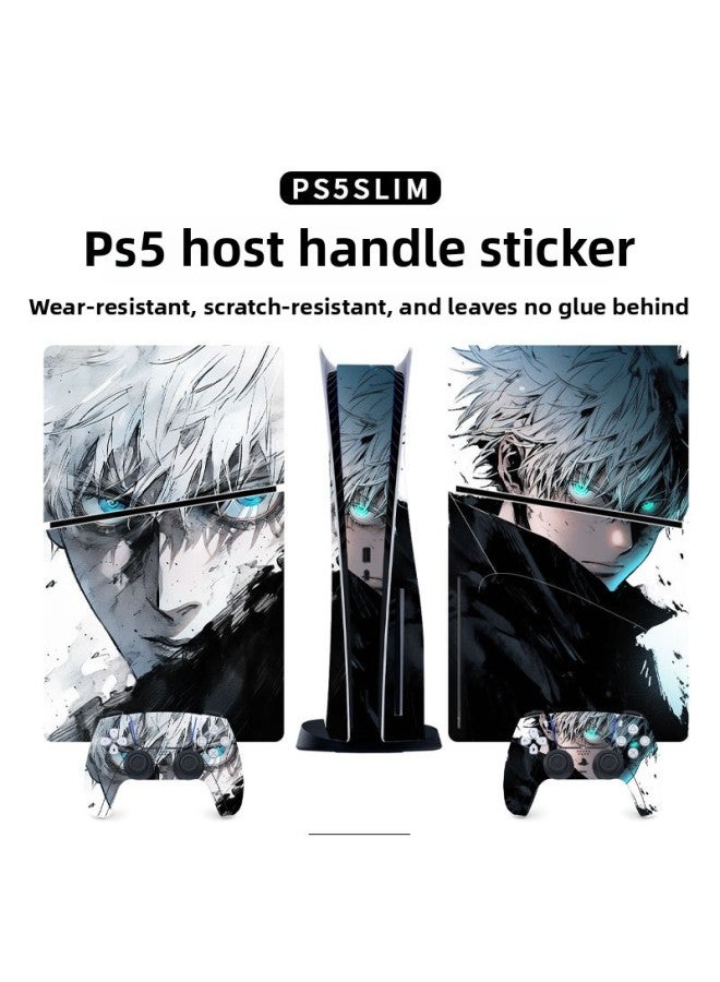 Suitable For Sony PS5 Game Console Sticker Optical Drive Version Protective Film Fashion Cartoon Animation Full Set Of Sticker Film-Color:PS5SlimDiscQT-13040 - Image 2