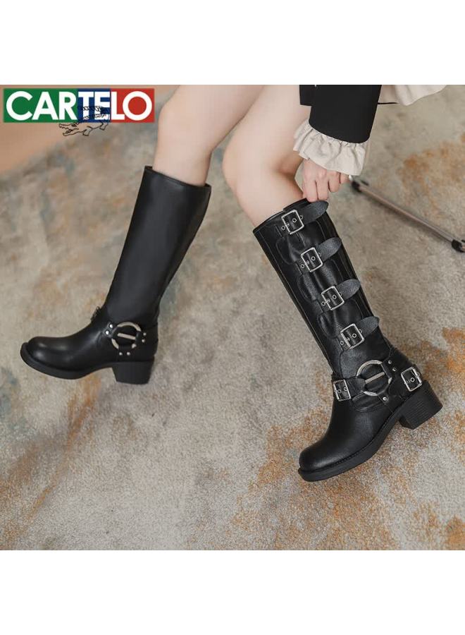Cartelo Women's Tall Boots Autumn Winter Long Boots Kdh-8896-5 Black Size 33 - Image 4