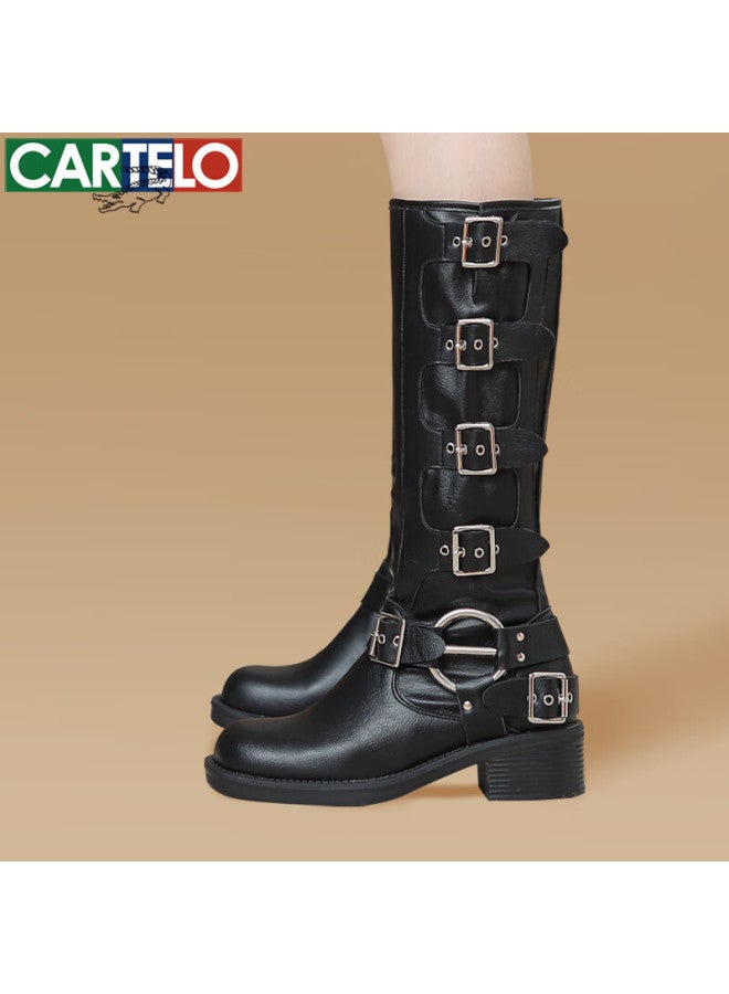 Cartelo Women's Tall Boots Autumn Winter Long Boots Kdh-8896-5 Black Size 33 - Image 1
