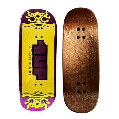 NOAHWOOD Handmade Fingerboard Deck 975x35mm 5Layer Color Maple Pro concave Creative Design Mini Skateboard Yellow 1up - Image 1
