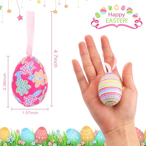 JULMELON 18Pcs Easter Hanging Eggs Colorful Paper Egg Easter Tree Ornaments for Party Birthday Home Decoration Indoor Supplies - Image 3
