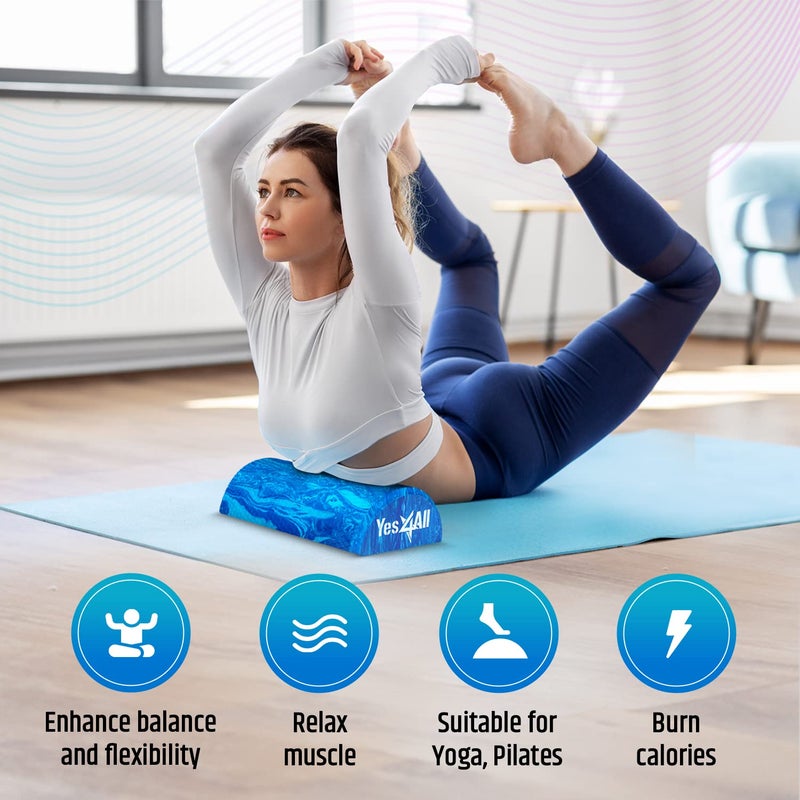 Yes4All Half Round Foam Roller, EVA Firm Half Foam Roller for Yoga, Half Yoga Back Roller for Muscle Massage for Pilates, Balance & Core Exercises - 12/36 inches - Blue, 12 inches - Image 4