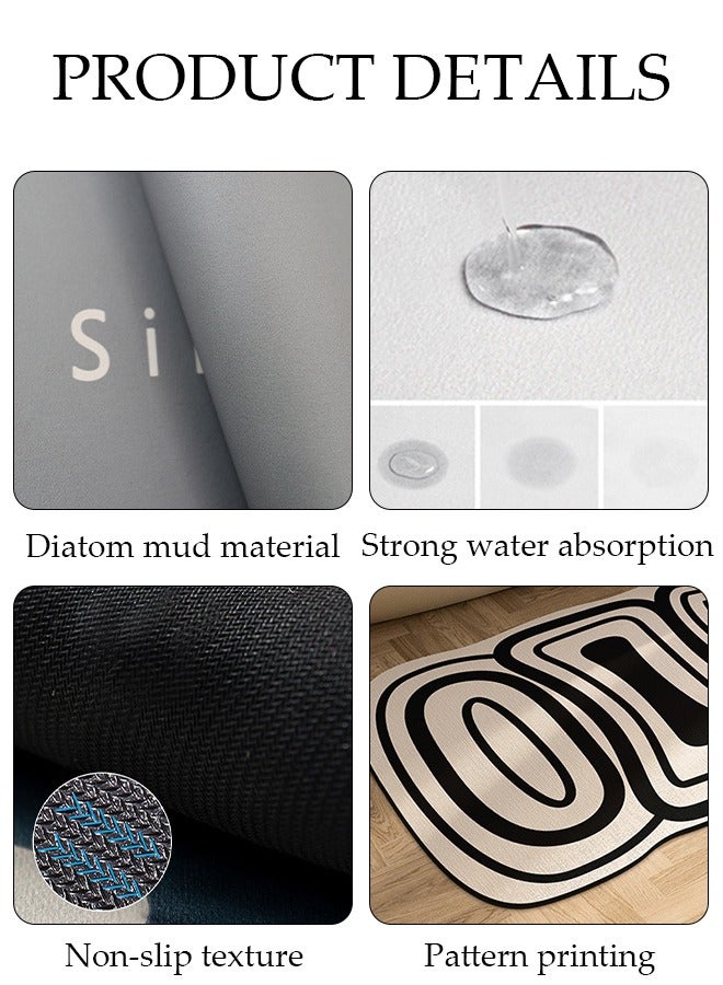 DUNISO Diatom Mud Bath Mat Bathroom Rug Mat Extra Soft and Absorbent Bath Rugs Non-Slip Quick Drying Floor Bath Tub Mat for Bathroom Floor Tub and Shower 40*60cm - Image 2