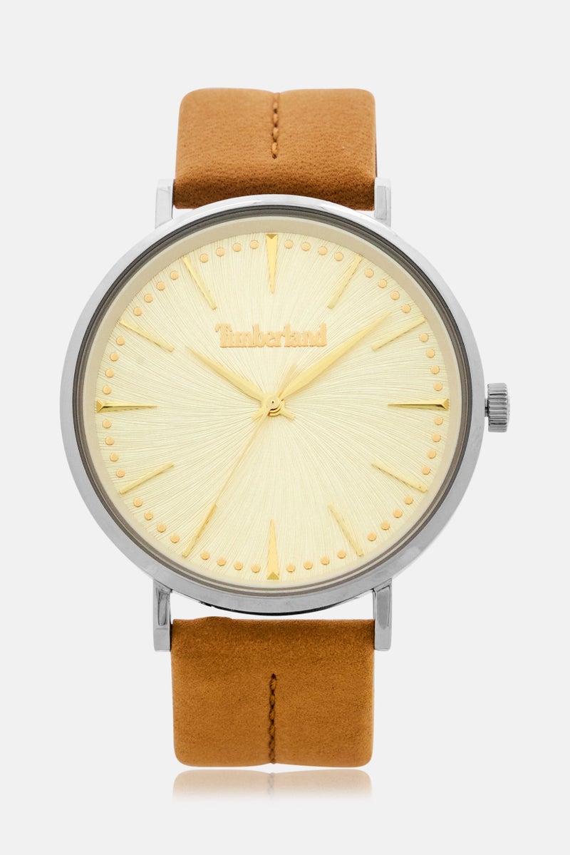 Timberland Men TDWGA0029201 Leather Analog Watch 42 mm, Brown  - Image 1
