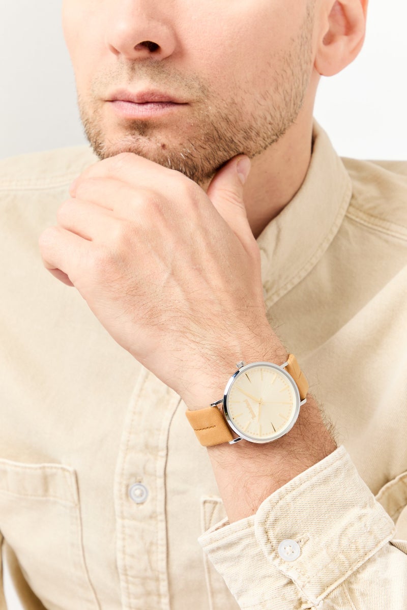 Timberland Men TDWGA0029201 Leather Analog Watch 42 mm, Brown  - Image 2