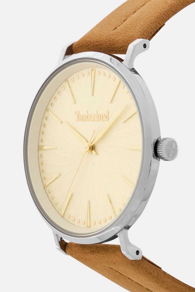 Timberland Men TDWGA0029201 Leather Analog Watch 42 mm, Brown  - Image 3