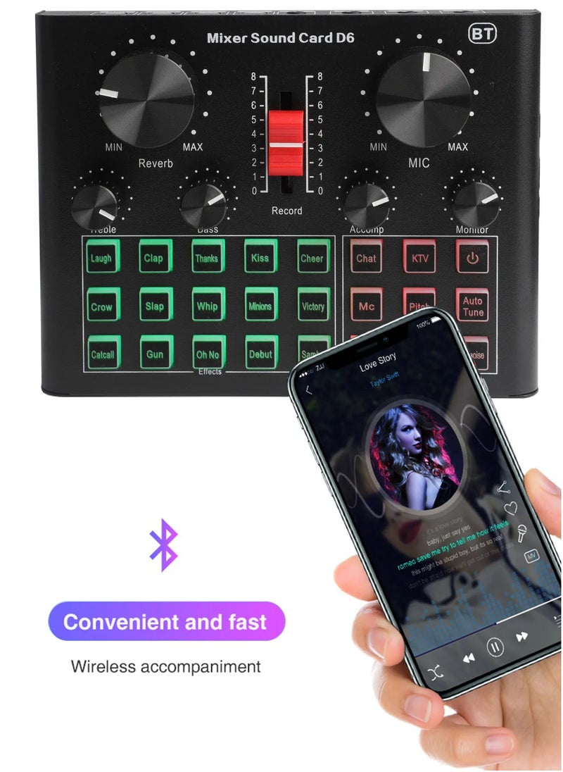 ELTRAZONE D6 Sound Card Mobile Phone Computer Recording Anchor Live Singing Song Artifact  - Image 3