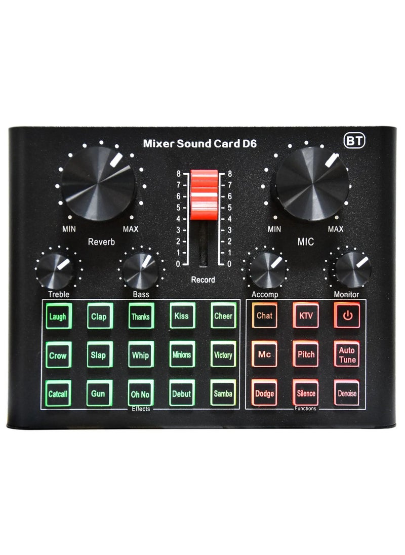 ELTRAZONE D6 Sound Card Mobile Phone Computer Recording Anchor Live Singing Song Artifact  - Image 2
