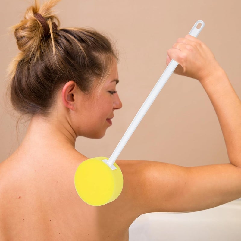 PATKAW 2pcs Long Handle Bath Back Brush and Exfoliating Soft Bristle Shower Scrubber Set for Body Cleansing and Massage at Home - Image 4