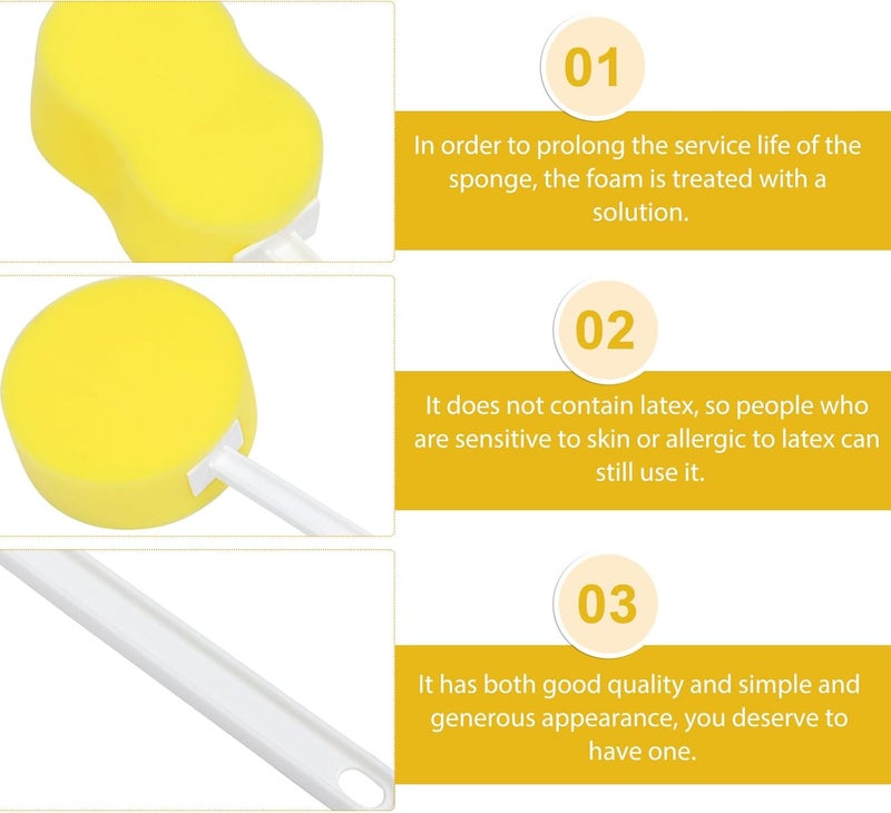 PATKAW 2pcs Long Handle Bath Back Brush and Exfoliating Soft Bristle Shower Scrubber Set for Body Cleansing and Massage at Home - Image 1
