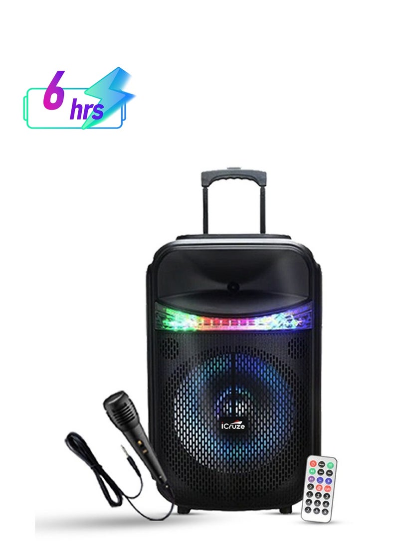 iCruze - Carnival 30W Party Speaker with TWS 6 hours Playtime, 2200mAH with Microphone Bluetooth/AUX/USB/SD Card/FM Radio, Black - Image 1