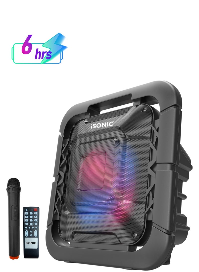 آي سونيك سماعة بلوتوث مربعة 8 بوصة iSONIC IS 471، ميكروفون لاسلكي، تقنية TWS، إضاءة LED، بطارية 3.7 فولت 1800 مللي أمبير، تحكم عن بُعد USB - Image 1