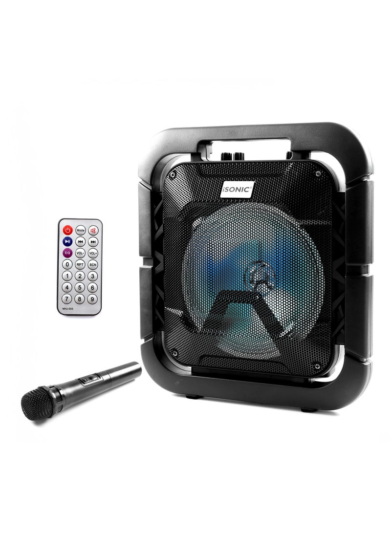 آي سونيك سماعة بلوتوث مربعة 8 بوصة iSONIC IS 471، ميكروفون لاسلكي، تقنية TWS، إضاءة LED، بطارية 3.7 فولت 1800 مللي أمبير، تحكم عن بُعد USB - Image 4