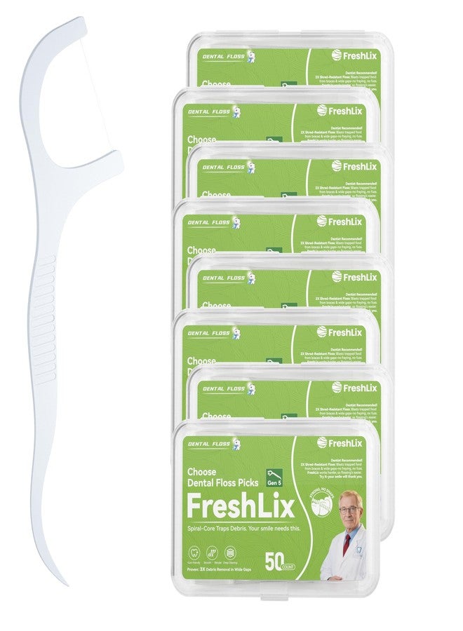 FRESHLIX Dental Floss Picks 400 Count Tooth Picks Flossers Gen 5 Toothpicks Sticks to Remove Plaque & Protect Gingivae for Adults & Kids Teeth Cleaning - Image 1