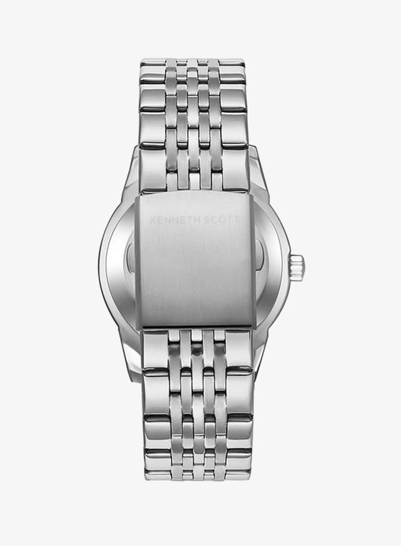 KENNETH SCOTT Men's Analog Display Watch With Silver Stainless Steel Strap - K23030-SBSB - Image 5