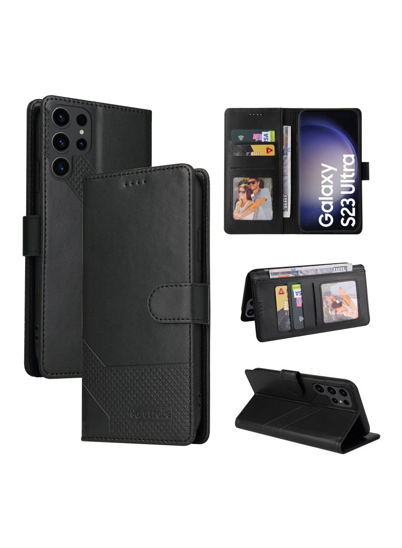 Suteni Flip Cover Card Slots Leather Phone Case for Samsung - Image 3