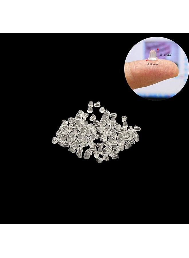 1200-Piece Silicone Earring Backs Earring Backings, Soft Clear Ear Safety Back Pads with Box, Earring Replacements Backs Pads - Image 2