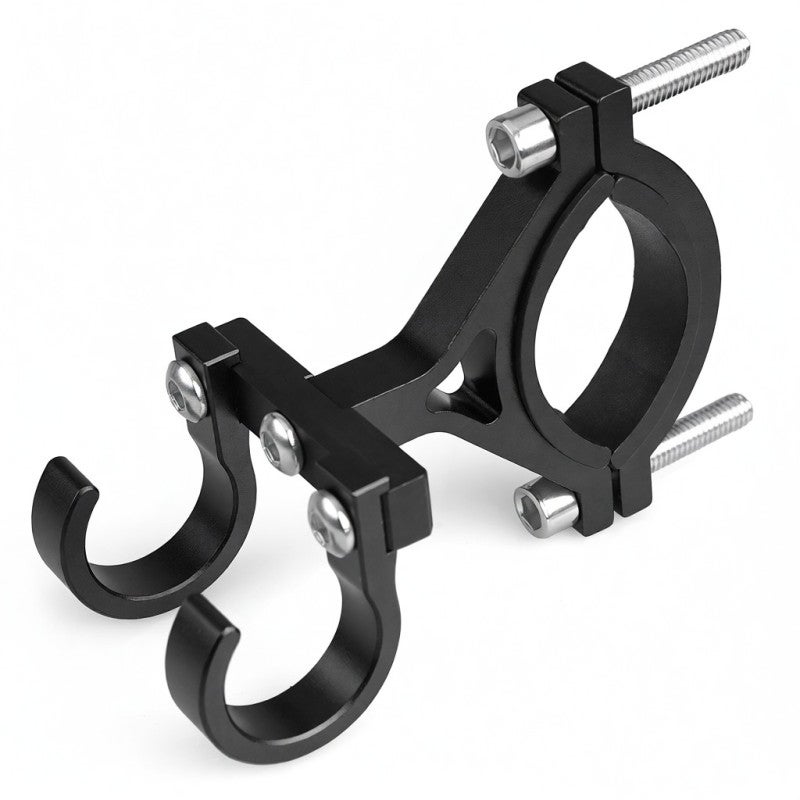 YSANAM Motorcycle Hook: Black Aluminum Alloy, 50Kg Max Load, 2 Adjustable Angles - No-Drill Install, Bike Bag Hook for Mountain Bikes, Road Bikes, Scooters, Motorcycles - Image 1