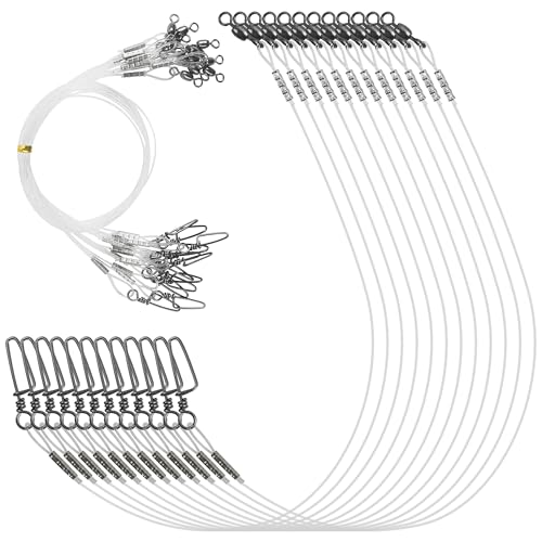 SILANON Fluorocaron Fishing Leaders12pcs Fluorocarbon Wire Leader Line with Swivels and Snaps Connect Tackle Lures Rig or HooksHigh Strength Fishing Leader Line - Image 1