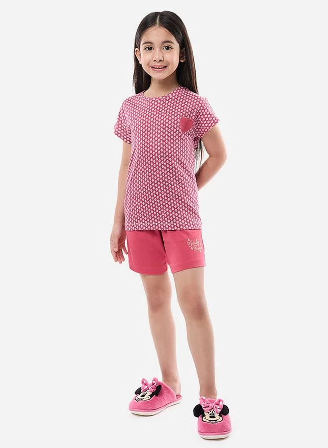 victor and jane Victor and Jane Printed Round Neck T-Shirt and Shorts Set