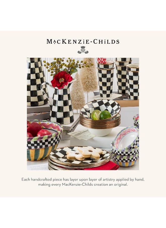 Generic - MACKENZIE-CHILDS Enamel Dinner Plate, Decorative Dinnerware Plate, 10 Inches, Black-and-White Courtly Check - Image 1