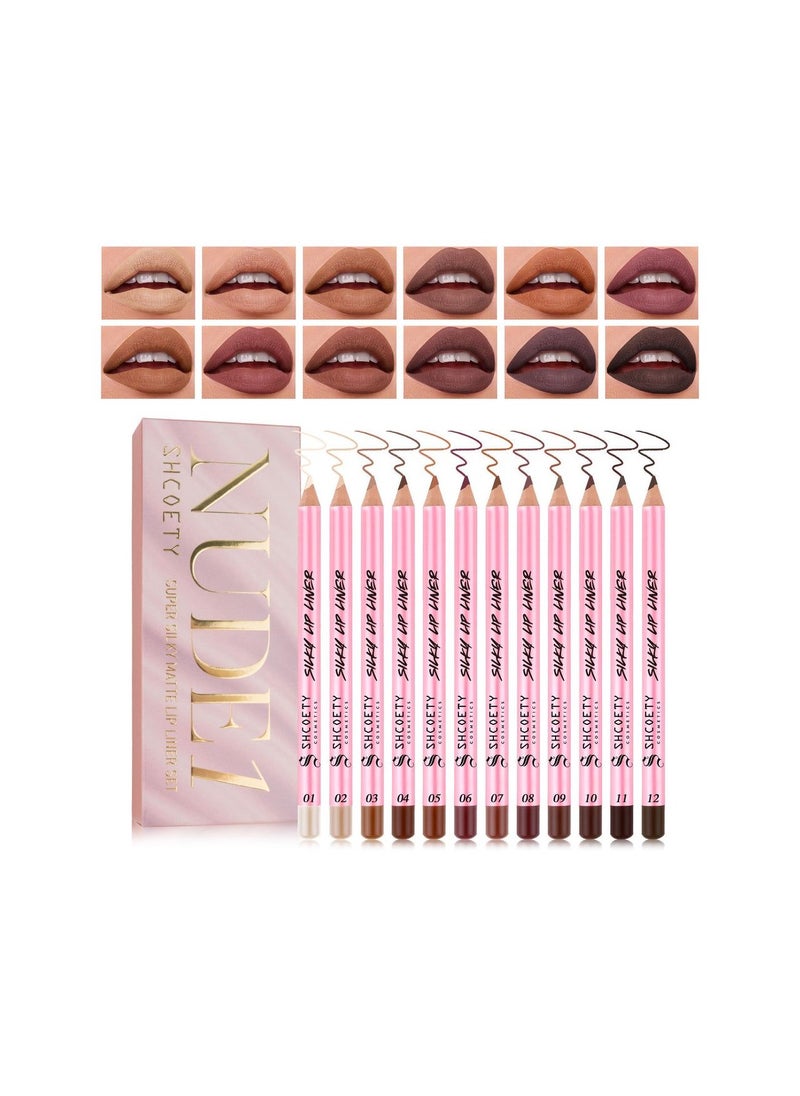 Me Now 12 Pieces Super Silky Mattel Lip Liner Long Lasting  - Image 1