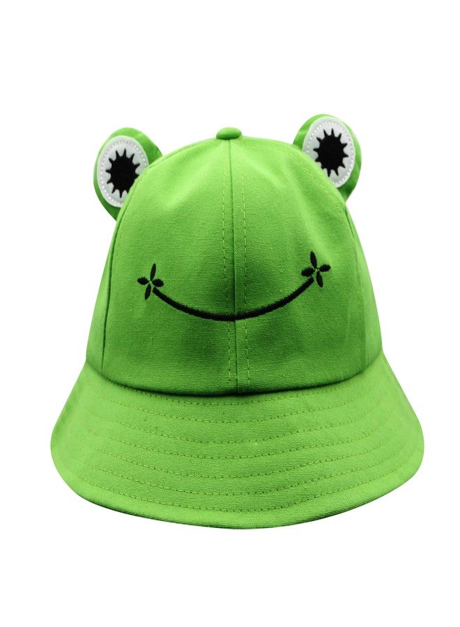 RARITYUS Wide Brim Sun Protection Hat Funny Summer Packable Fisherman Cotton Cute Frog Mouse Ear Bucket Hat for Kids Toddler (Green) - Image 2