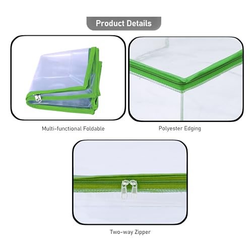 MBW Clothes Organiser for Wardrobe, Saree Covers with zip, Saree Organizer for Wardrobe, Clothes Storage Bag, Saree Bags Storage, Saree Covers for Storage, Transparent (Green - Pack of 9) - Image 4