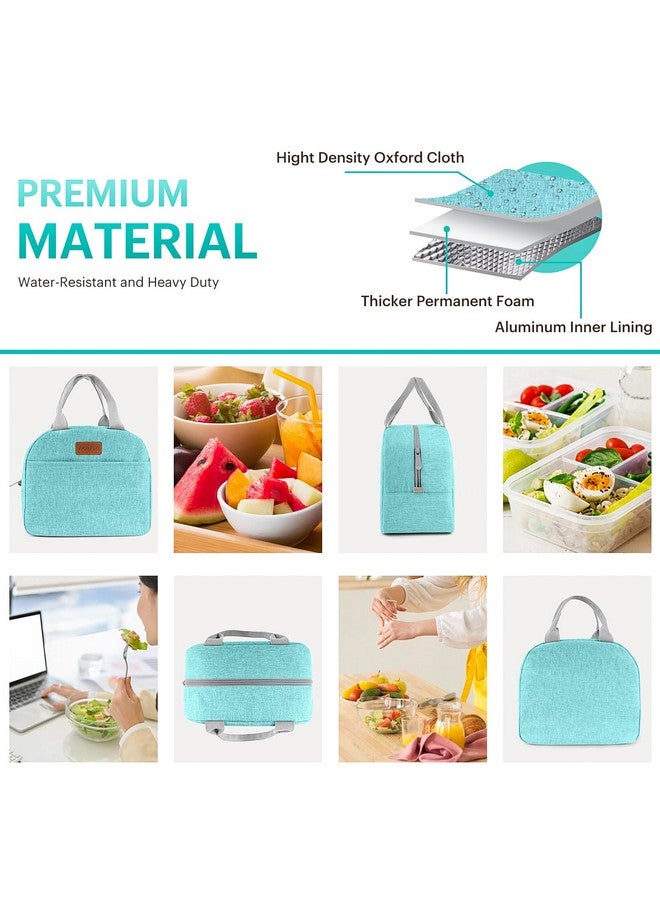 Easyfun Lunch Bag for Women & Men Adult Insulated Lunch Box, Small Leakproof Cooler Food Lunch Containers Reusable High Capacity Lunch Tote Bags for Work, Travel, Outdoor (Aqua Green) - Image 5