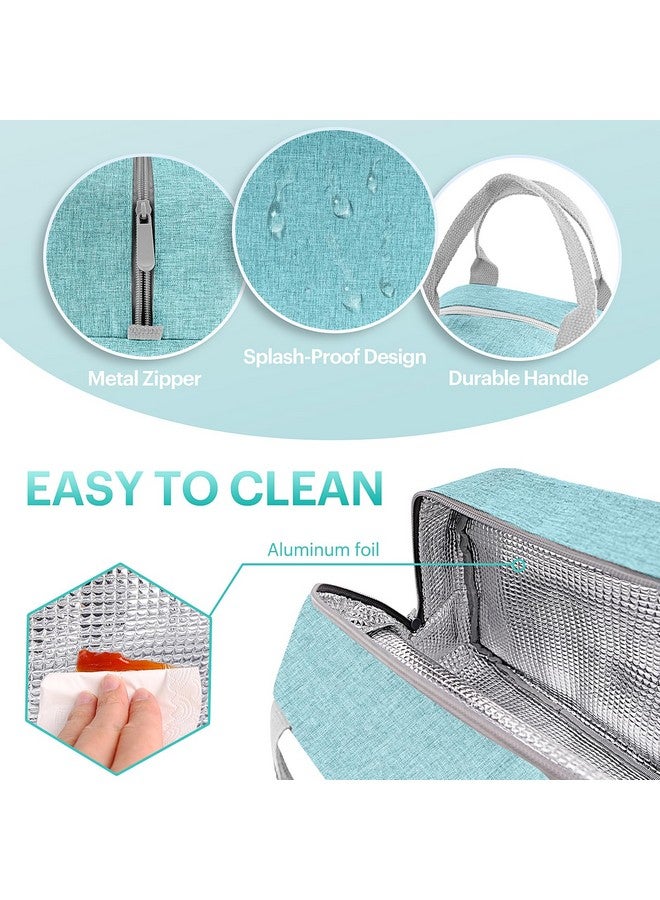Easyfun Lunch Bag for Women & Men Adult Insulated Lunch Box, Small Leakproof Cooler Food Lunch Containers Reusable High Capacity Lunch Tote Bags for Work, Travel, Outdoor (Aqua Green) - Image 4