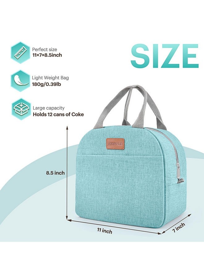 Easyfun Lunch Bag for Women & Men Adult Insulated Lunch Box, Small Leakproof Cooler Food Lunch Containers Reusable High Capacity Lunch Tote Bags for Work, Travel, Outdoor (Aqua Green) - Image 2