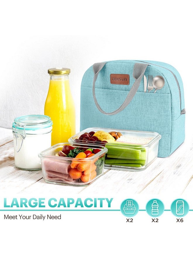 Easyfun Lunch Bag for Women & Men Adult Insulated Lunch Box, Small Leakproof Cooler Food Lunch Containers Reusable High Capacity Lunch Tote Bags for Work, Travel, Outdoor (Aqua Green) - Image 3