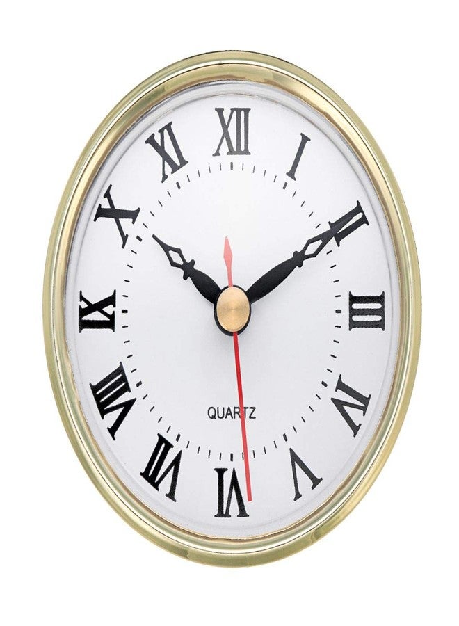 ShoppeWatch Clock Insert 80mm (3 1/8 inch) Roman Numerals Quartz Movement Clock Fit Up Round Gold Rim CK089GD - Image 1