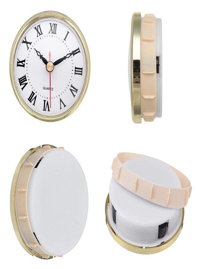 ShoppeWatch Clock Insert 80mm (3 1/8 inch) Roman Numerals Quartz Movement Clock Fit Up Round Gold Rim CK089GD - Image 2