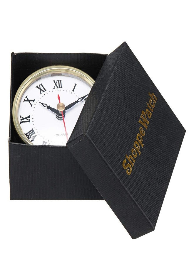 ShoppeWatch Clock Insert 80mm (3 1/8 inch) Roman Numerals Quartz Movement Clock Fit Up Round Gold Rim CK089GD - Image 5