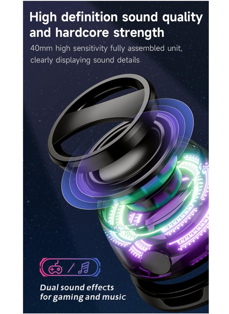 beteno Magnetic Bluetooth Speaker,Multifunctional Portable G200 Speaker with Multi RGB Color Light Show-3D Surround Sound Effect,Phone Stand for iPhone, Android, TWS Pairing  Black  - Image 3