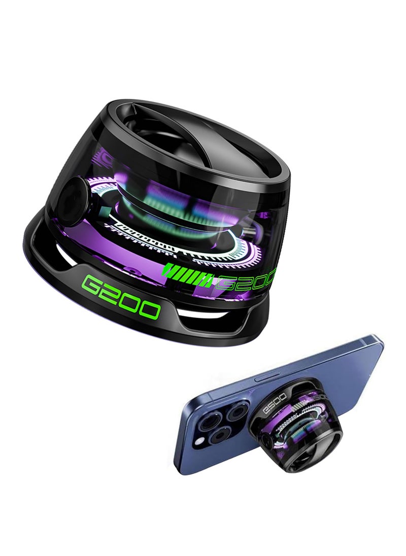 beteno Magnetic Bluetooth Speaker,Multifunctional Portable G200 Speaker with Multi RGB Color Light Show-3D Surround Sound Effect,Phone Stand for iPhone, Android, TWS Pairing  Black  - Image 1