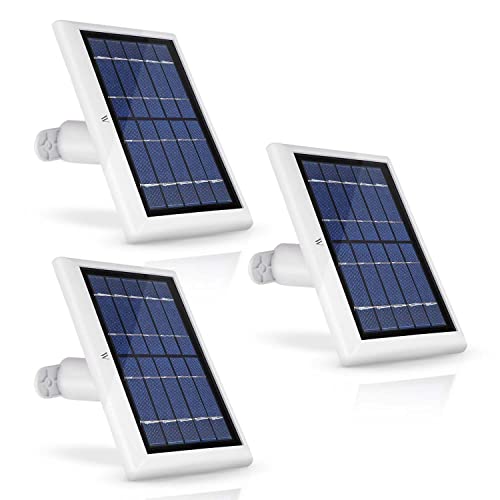 Wasserstein Solar Panel Compatible with Wyze Cam Outdoor - Power Your Surveillance Camera continuously with 2W 5V Charging (3-Pack, White) (Wyze Cam Outdoor NOT Included) - Image 1