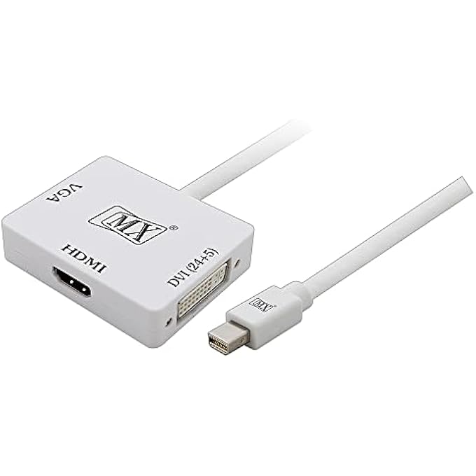MX MINI DISPLAY PORT MALE TO HDMI FEMALE + VGA FEMALE + DVI FEMALE (24+5) ADAPTOR - Image 1