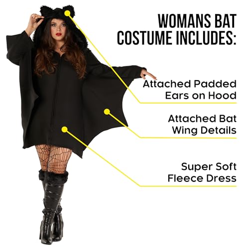 Morph - Bat Costume Adult Women, Bat Wings Costume Plus Size, Halloween Costumes For Women, Halloween Costumes 2025, Medium - Image 2